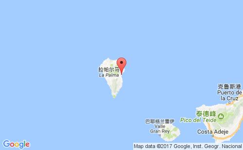 圣克鲁斯-德拉帕尔马港口地图